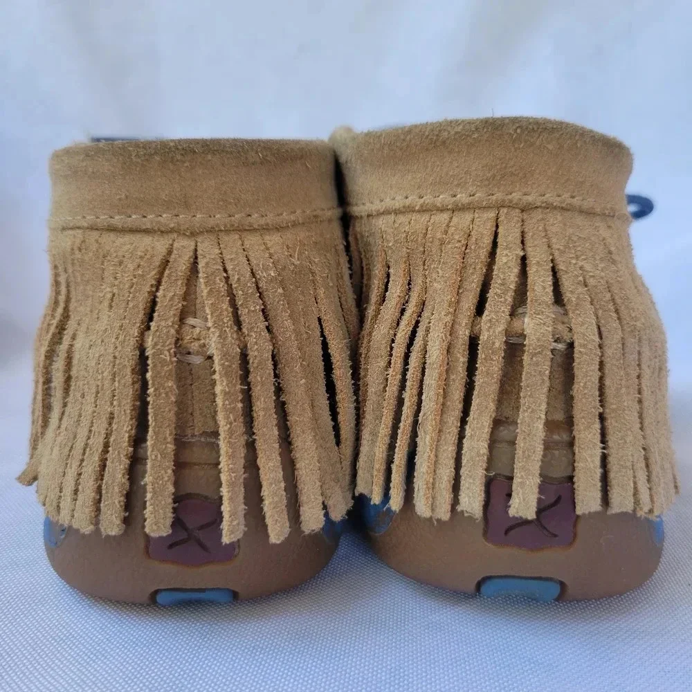 Twisted X Chukka Driving Lace-up Moccasin, Youth Size 3, Western Serape Leather